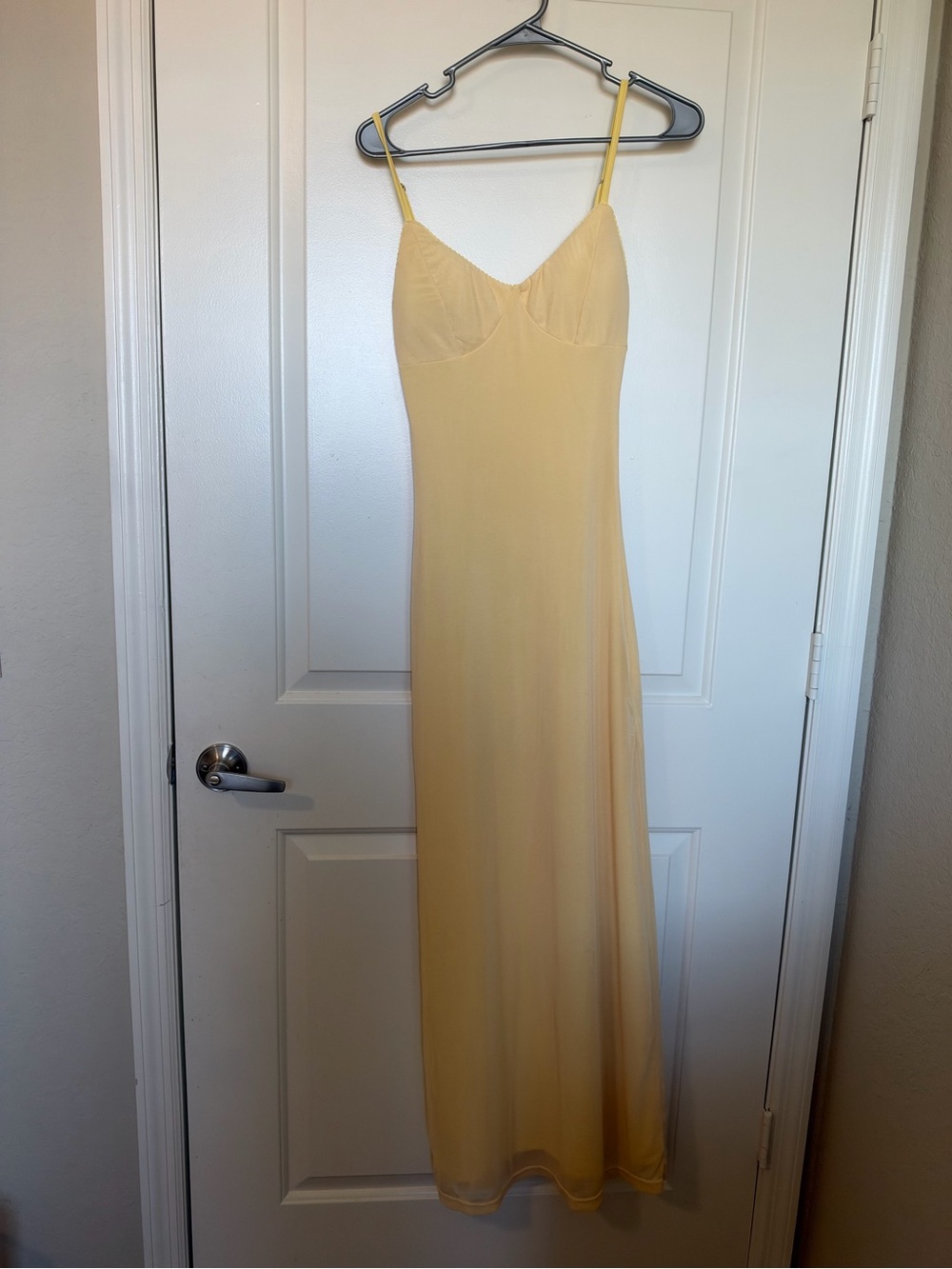 Women's Slip Dress - Yellow Camisole Slip - Picture 2 of 4